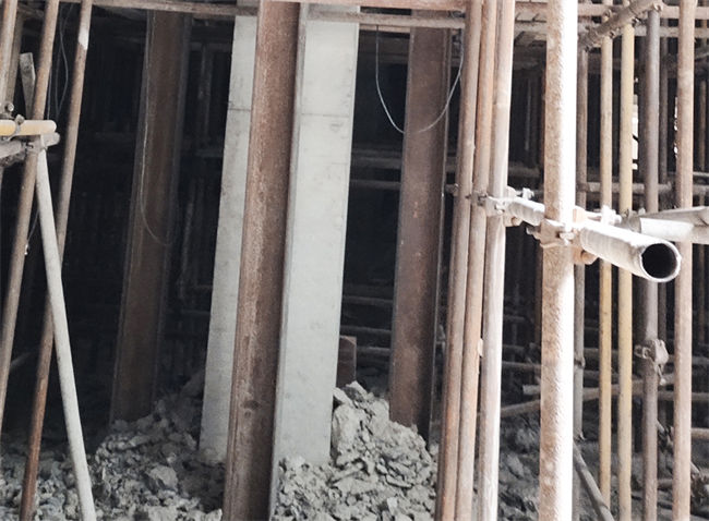 柱子混凝土漏振置换